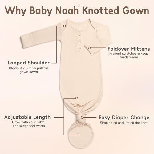 Noah Baby Knotted Gown for Newborn Sleepwear and Photography