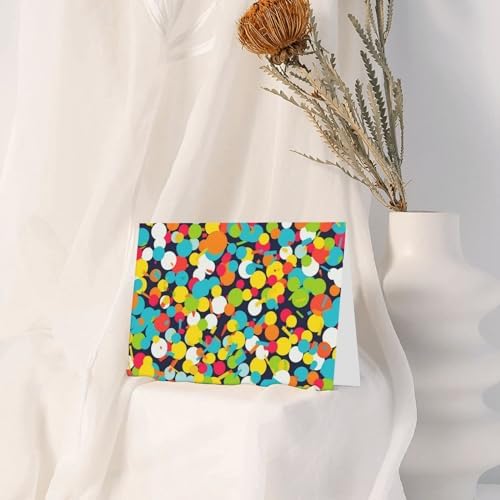 Bright Confetti Greeting Cards with Envelopes 8x6
