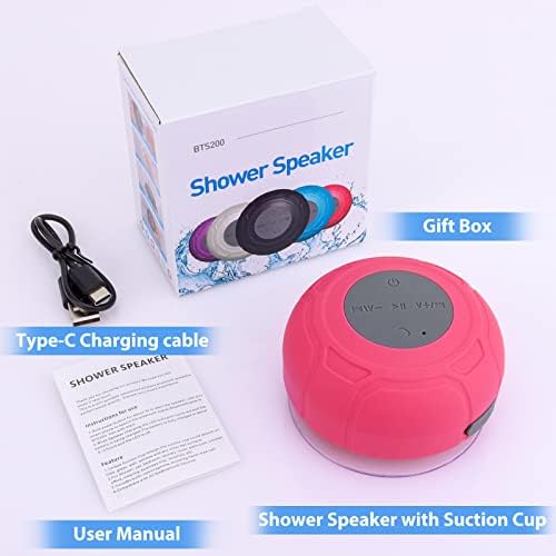 LUKADER Waterproof Bluetooth Shower Speaker Red