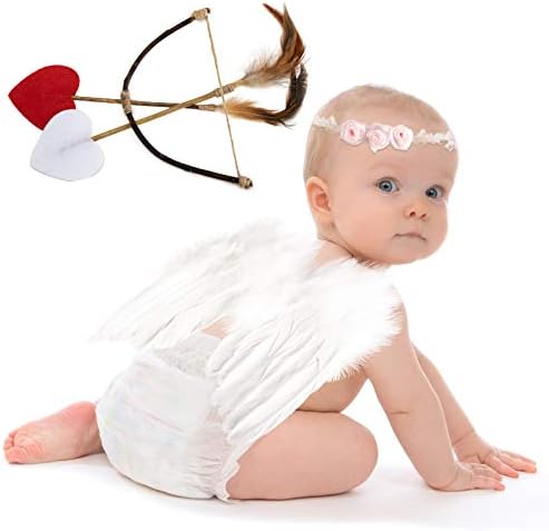 AMOR PRESENT Baby Angel Wings Costume Set 5PCS