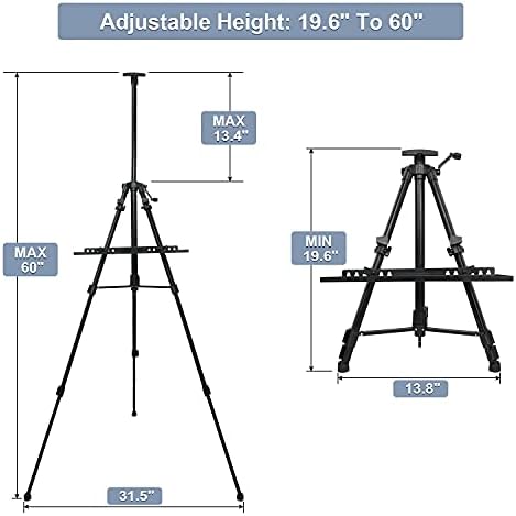 Adjustable Artist Easel Stand with Tray and Carry Bag