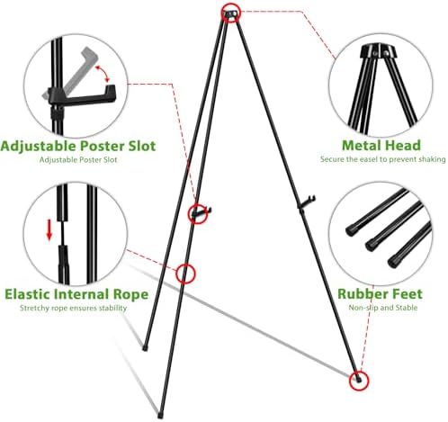 6 Pcs Thickened Metal Easel Stand for Sign - Collapsible and Portable