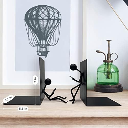 Ottimo Heavy Duty Metal Bookends Black