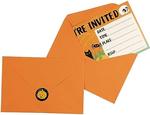 Juvale 60-Pack Halloween Invitation Cards with Envelopes and Seals