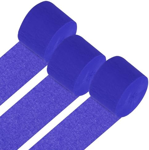 PATIKIL Blue Crepe Paper Streamers 3 Rolls 82 Ft Long