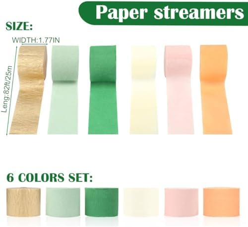 Lesmore Crepe Paper Streamers 6 Rolls 492 Feet
