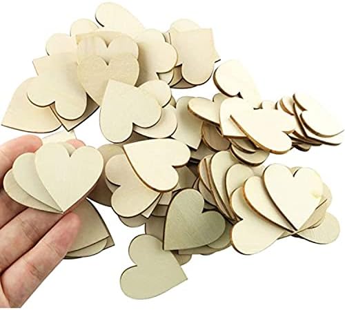 Unfinished Wooden Hearts Craft Kit 100 Pcs 2 Inch
