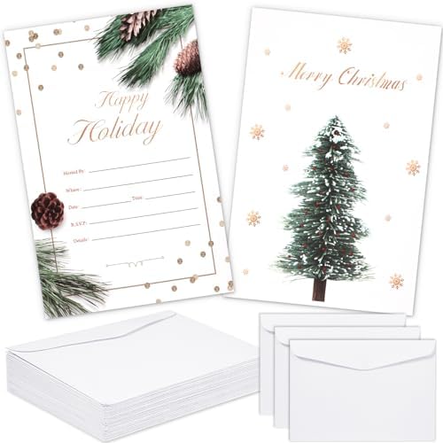 30 Pack Christmas Invitations with Envelopes