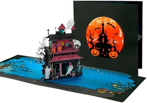 Haunted Mansion 3D Pop-Up Halloween Card 6x6 Inch Spooky Design