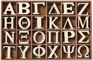 2 Inch 120 Pcs Wooden Greek Letters Set