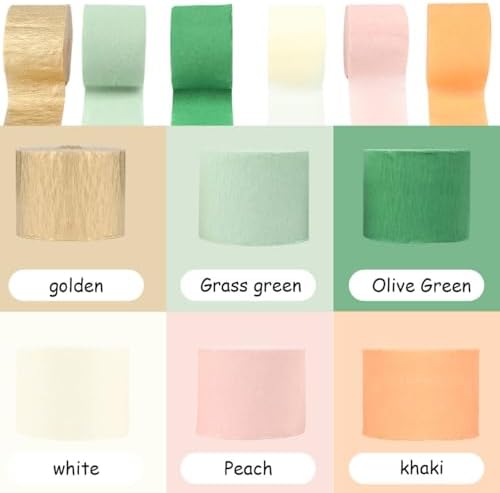 Lesmore Crepe Paper Streamers 6 Rolls 492 Feet