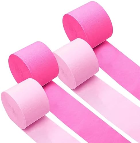 Captain Decor 4 Hot Pink Crepe Paper Streamers Rolls