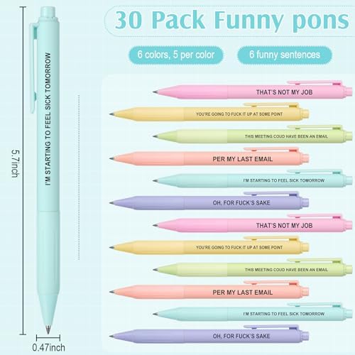 Epakh 30 Funny Ballpoint Pens with Motivational Quotes