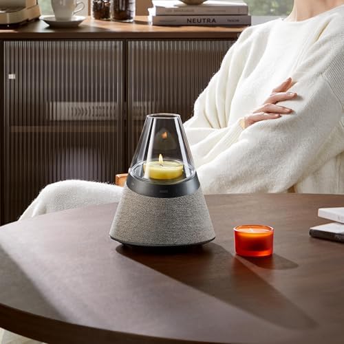 BLUEMAN Portable Bluetooth Speaker with Candle Holders and White Noise