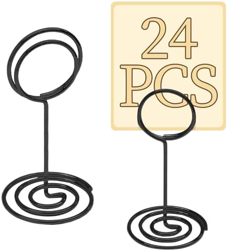 24 Pcs 335 Inch Black Table Number Holders for Wedding Party
