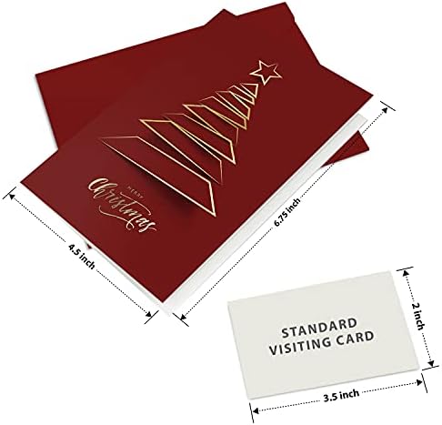 Easykart Labels 20 Gold Foil Christmas Greeting Cards