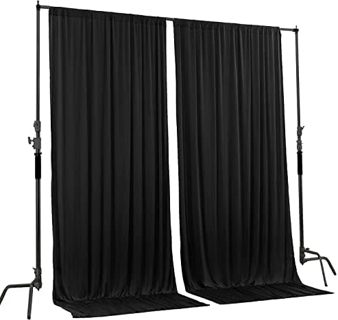 AK TRADING CO 10ft x 10ft IFR Polyester Backdrop Drapes Black