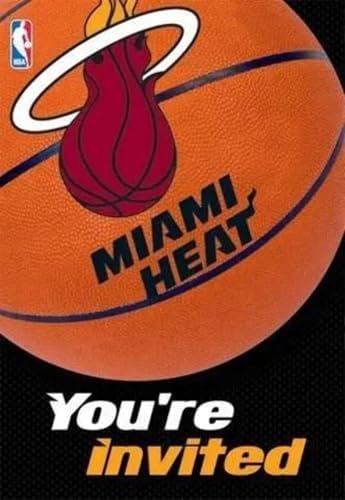 Miami Heat NBA Invitation Thank You Cards - Pack Of 16