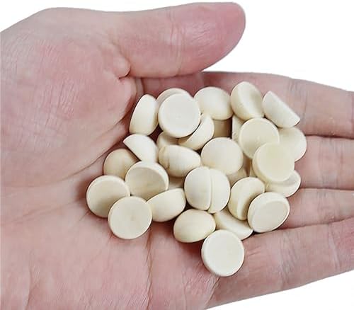 Septe 200pcs Unfinished Half Wooden Balls 12mm