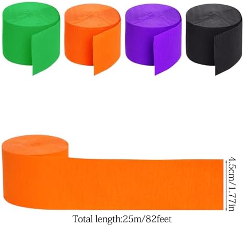 Jiebor Halloween Decor Crepe Paper Streamers 12 Rolls