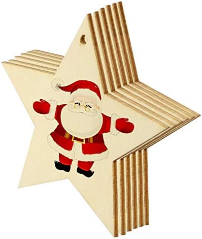50 Pieces Natural Wooden Star Cutouts for Christmas and DIY Crafts
