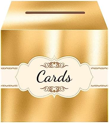 JC HUMMINGBIRD Gold Metallic Cards Ribbon Sign 10x10 Foldable Box with Slit