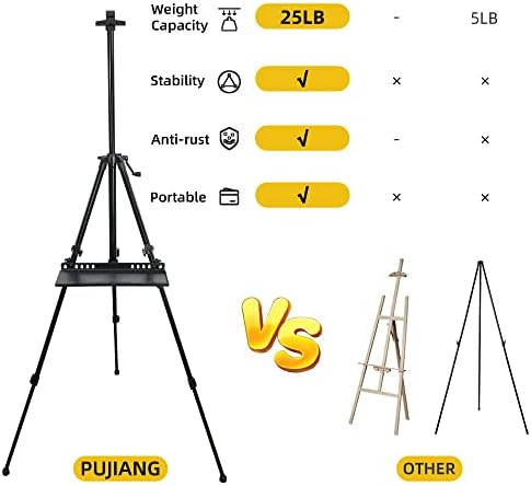 PUJIANG Adjustable Height Easel Stand for Painting and Art