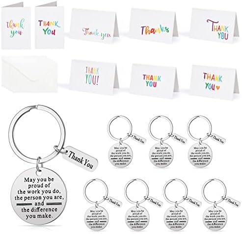Yinkin 8 Piece Thank You Keychain Card Set