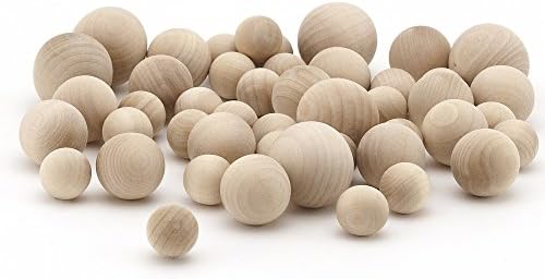 Hygloss Wood Craft Balls - Assorted Sizes 48 Pack