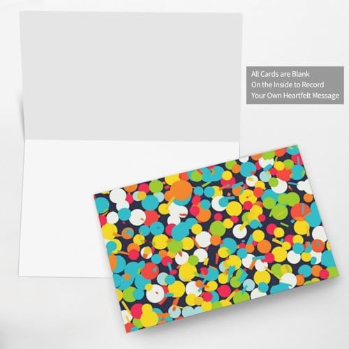 Bright Confetti Greeting Cards with Envelopes 8x6