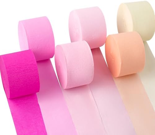 Crepe Paper Streamers 6 Rolls 492ft Pink Party Decor
