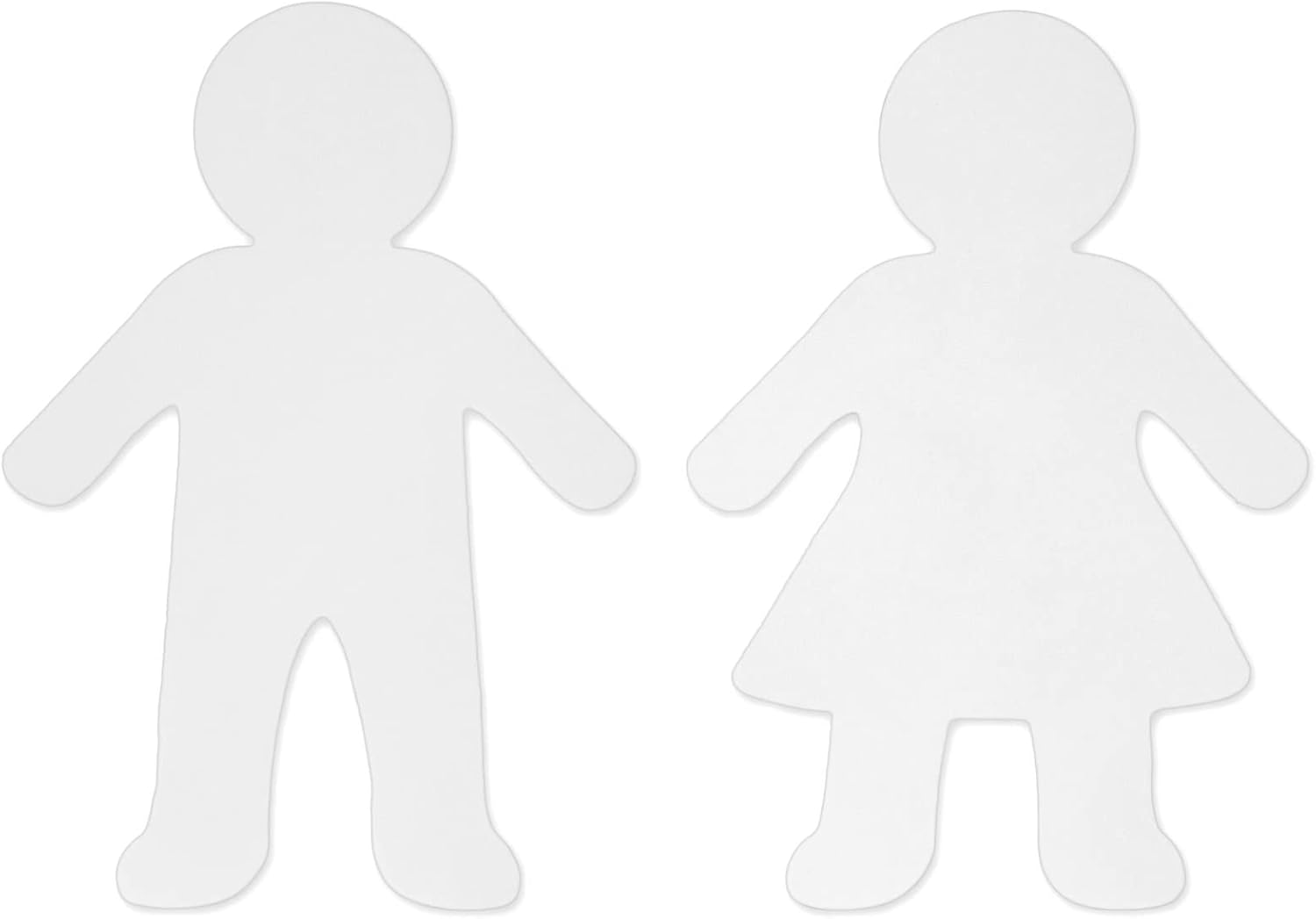 48-Pack Boys and Girls Blank Paper Cutouts for Crafts