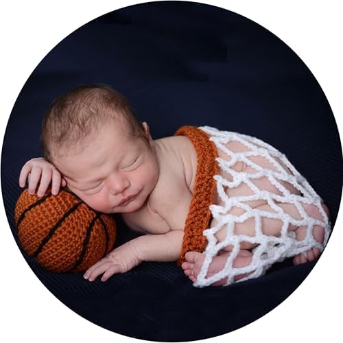 Zeroest Newborn Photography Crochet Basketball Hat Net Set