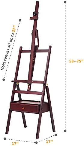 MEEDEN Studio H-Frame Easel with Storage Drawer Adjustable