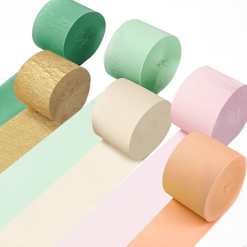 Lesmore Crepe Paper Streamers 6 Rolls 492 Feet