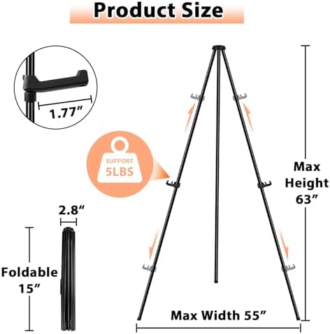 OUTNEE 63 Inch Foldable Easel Stand 2 Pack