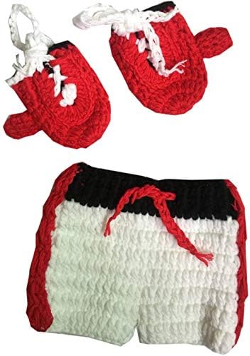 Brenaly Newborn Baby Photo Prop Set Crochet Gloves and Pants