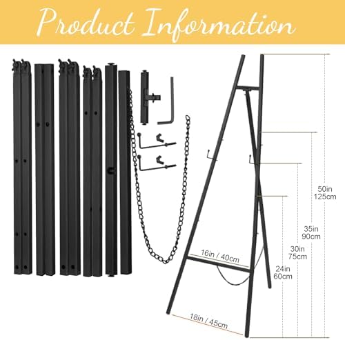 1 Pcs Black 50 Inch Adjustable Easel Stand