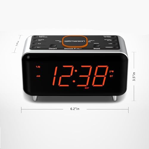 Emerson CKS1521 SmartSet Bluetooth Alarm Clock Radio