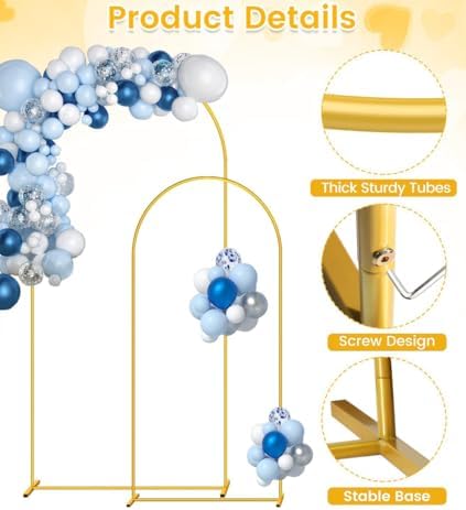 Liacere Gold Wedding Arch Stand Set of 2 72FT 6FT