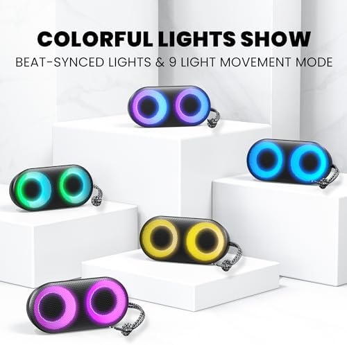 MIATONE Drum Shower Speaker with LED Lights and Bluetooth 53