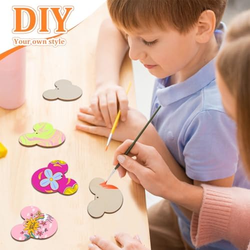 30Pcs Wooden Mouse Head Cutouts for Paint and Decorate