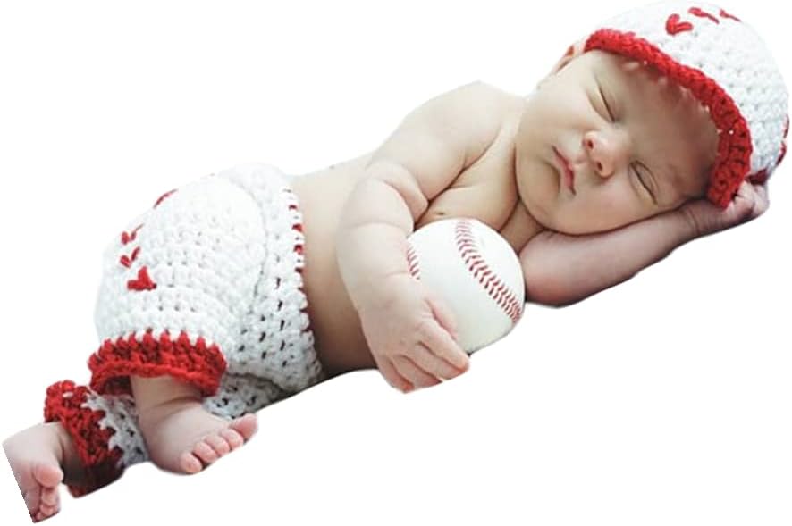 Newborn Baby Baseball Hat and Shorts Set for Photo Shoots