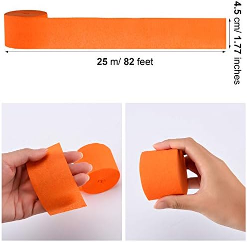 Outus Halloween Crepe Paper Roll 12-Pack Black and Orange