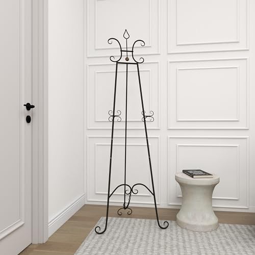 Deco 79 Black Metal Scroll Easel Display Stand