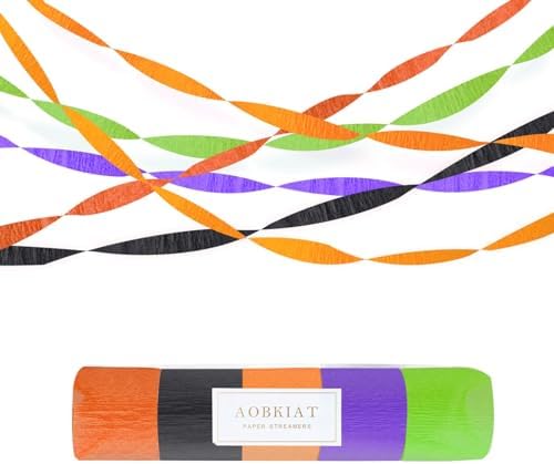 AOBKIAT Halloween Crepe Paper Streamers 5 Rolls
