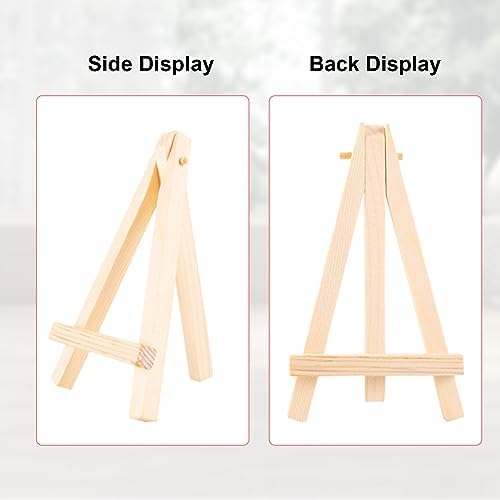 60 Pcs Mini Wooden Easel Stand for Art Displays