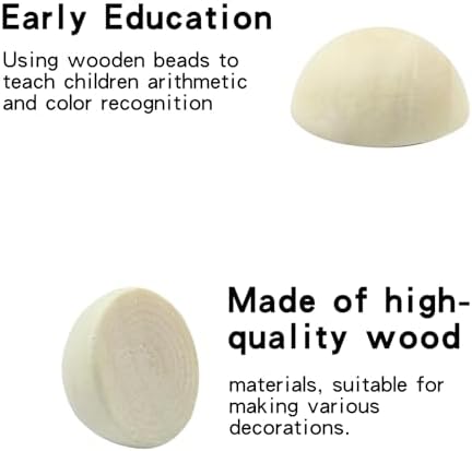 Hitefu 200pcs Mini Half Wood Beads for DIY Crafts