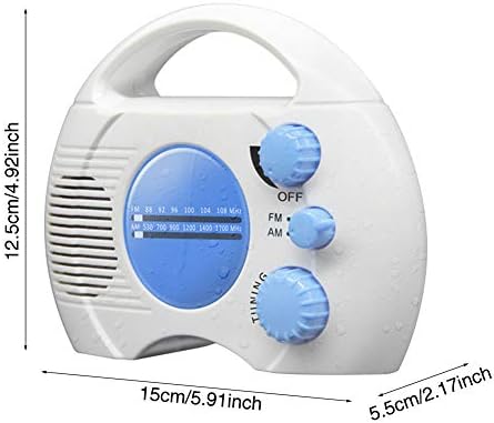 Melostu Waterproof Shower Radio AM FM with Built In Speaker