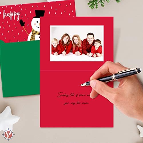 Blank Red A2 Cards with Green Envelopes - 25 Sets